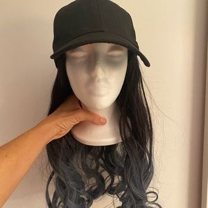 Cap with hair extensions